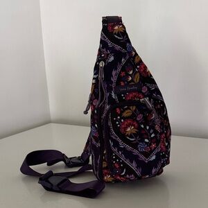 Vera Bradley Purple Lighten Up Foxwood Meadow Sling unused